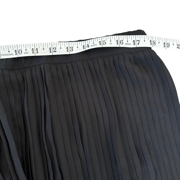 EUC Eileen Fisher Knife Pleated Wide Ankle Pants Sz L Black Skirt Chic - Picture 7 of 11